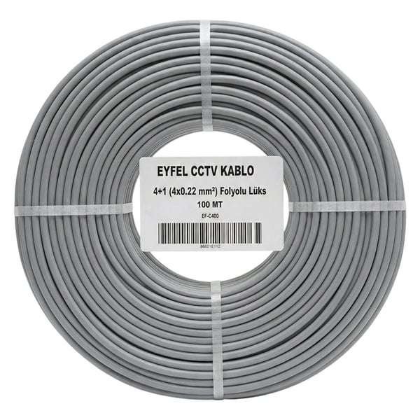 Eyfel EF-C400 2x0.22mm Folyolu 100 Metre CCTV Kamera Kablosu Fiyatı - Merter Elektronik