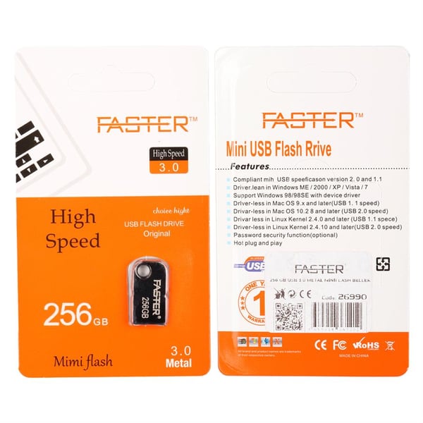FASTER 256 GB USB 3.0 METAL MINI FLASH BELLEK Fiyatı - Merter Elektronik