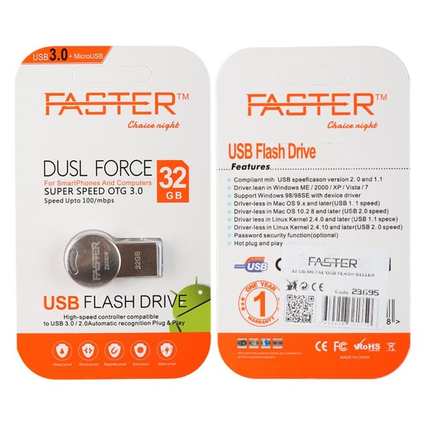 Faster 32 Gb Metal USB Flash Bellek Fiyatı - Merter Elektronik