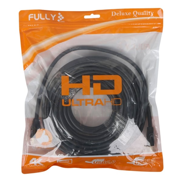 Fully G-507FS Plastik Düz Siyah 20 Metre Gold Poşetli Hdmi Kablo Fiyatı - Merter Elektronik