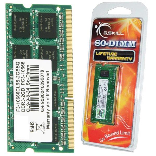 G.SKILL SO-DIMM 2 GB 1333 MHZ DDR3 NOTEBOOK RAM (F3-10666CL9S-2GBSQ)