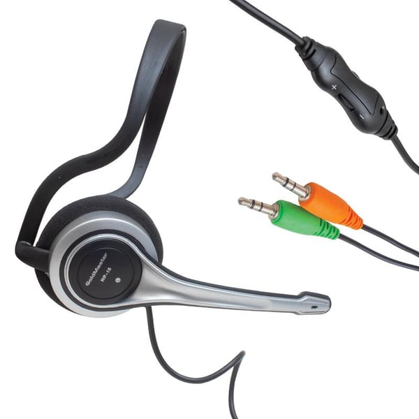 GOLDMASTER HP-15 3.5MM STEREO KABLOLU MİKROFONLU SİYAH KULAK ÜSTÜ KULAKLIK