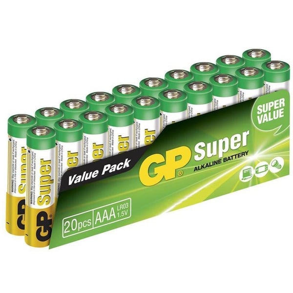 GP 24A-2VS20 AAA/LR03 SUPER ALKALİN AAA İNCE KALEM PİL (20Lİ PAKET)
