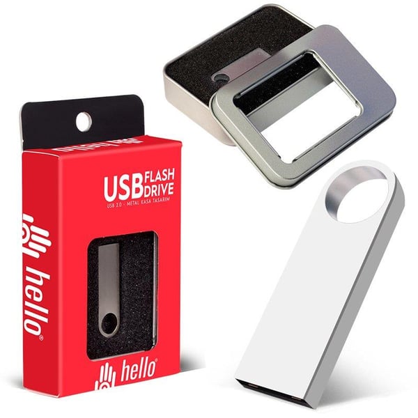 HELLO 32 GB METAL USB FLASH BELLEK METAL KUTULU