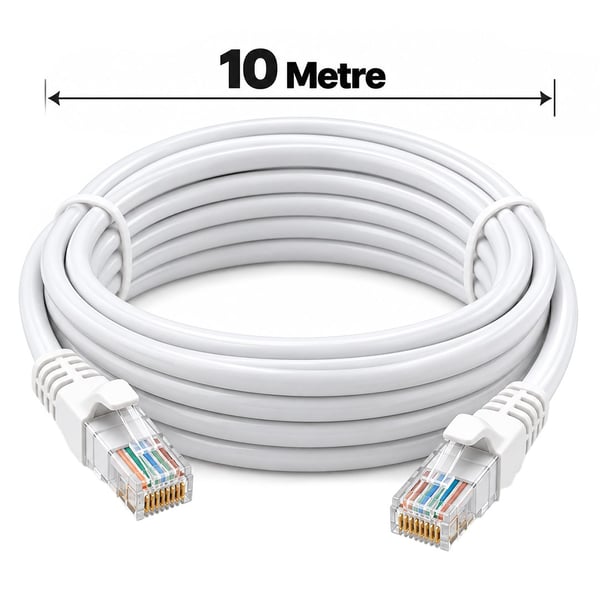 HERZ BEYAZ CAT6 10 METRE RJ45 PATCH NETWORK ETHERNET İNTERNET KABLOSU Fiyatı - Merter Elektronik