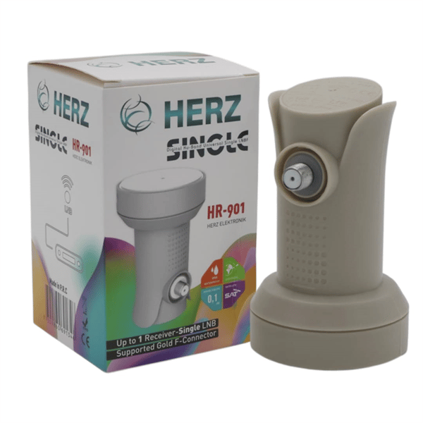 Herz HR-901 Digital Ku-Band Tekli LNB - Altın Uçlu 0.1dB Sharp Chip Fiyatı - Merter Elektronik