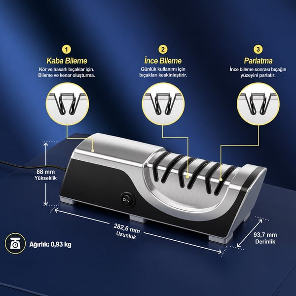 HIAMEA H1225 3 KADEMELİ BIÇAK BİLEME ALETİ Fiyatı - Merter Elektronik