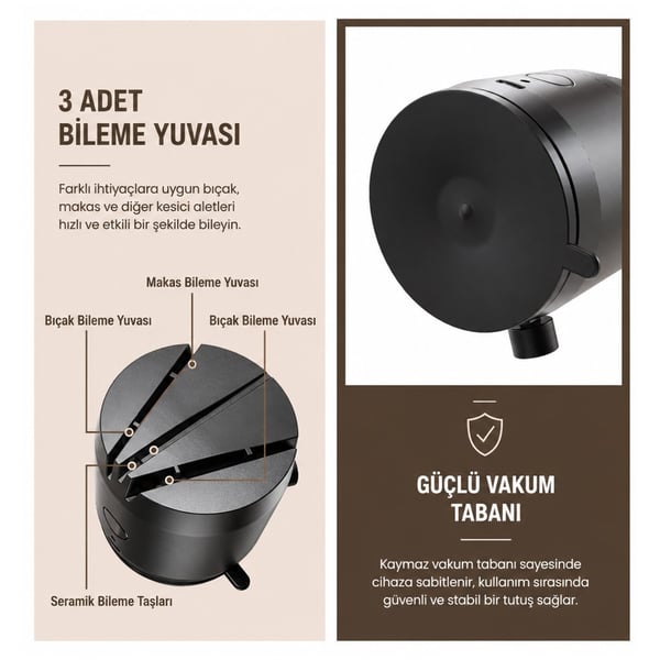 HIAMEA H1229 2 KADEMELİ ŞARJLI BIÇAK BİLEME ALETİ Fiyatı - Merter Elektronik