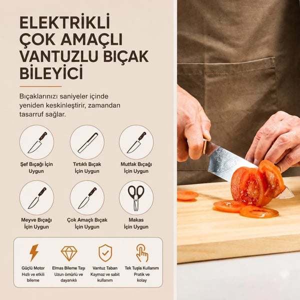 HIAMEA H1229 2 KADEMELİ ŞARJLI BIÇAK BİLEME ALETİ Fiyatı - Merter Elektronik