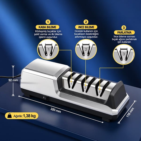 HIAMEA H1232 4 KADEMELİ BIÇAK BİLEME ALETİ Fiyatı - Merter Elektronik