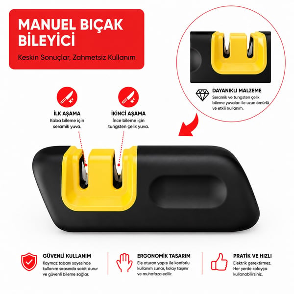 HIAMEA H1309 2 KADEMELİ BIÇAK BİLEME ALETİ Fiyatı - Merter Elektronik