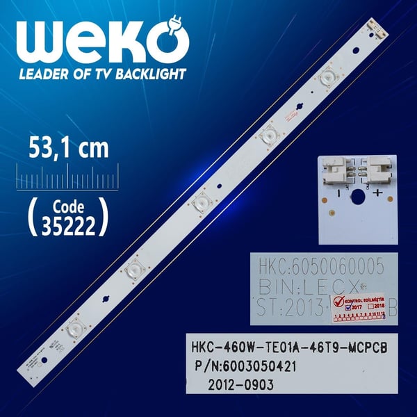 HKC-460W-TE01A-46T9-MCPCB - P/N:6003050421 - HKC:6050060005 - 53.1 CM 5 LEDLİ - (WK-893)
