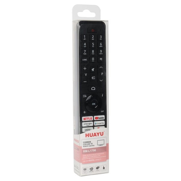 Huayu RM-L1796 Netflix-Youtube-Prime Video-Google Play- Menu-TV3 Play Tuşlu Vestel Universal Lcd Led Tv Kumanda Fiyatı - Merter Elektronik