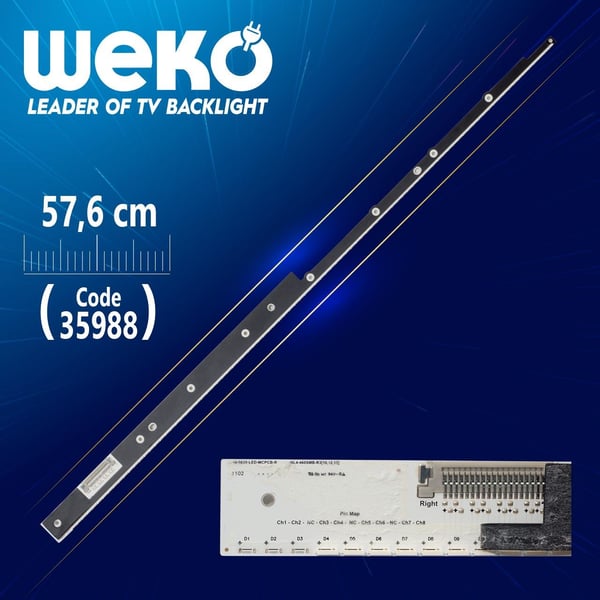 J6L4-460SMB-R3 - 46-5630-LED-MCPCB-R RİGHT - 96 LEDLİ 57.6 CM