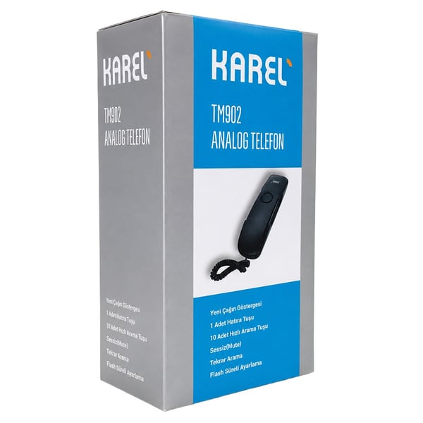 KAREL TM-902 KABLOLU SİYAH DUVAR TİPİ TELEFON Fiyatı - Merter Elektronik