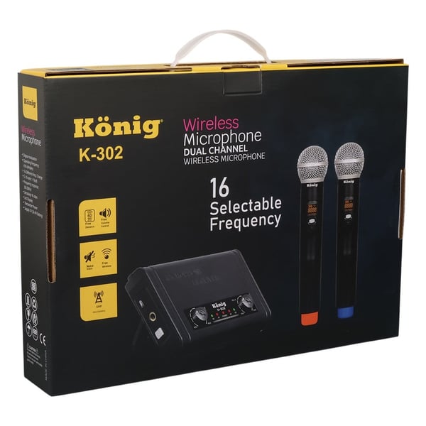 König K-302 UHF Sabit Çift Kanal 2 El Telsiz Mikrofon Fiyatı - Merter Elektronik
