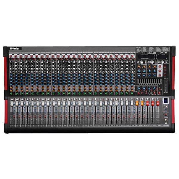 KÖNİG KS-2400 24 KANAL ÇİFT EFECT USB-SD-DISK-BT-MP3 RECORDING 2X99 DSP 11 BANT EQ DECK MİXER