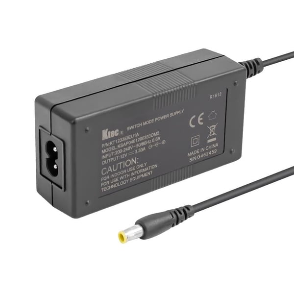 KTEC 12 VOLT - 3.33 AMPER 5.5*3.0 İĞNELİ UÇ PLASTİK KASA MASAÜSTÜ ADAPTÖR (220 KABLO HARİÇ)