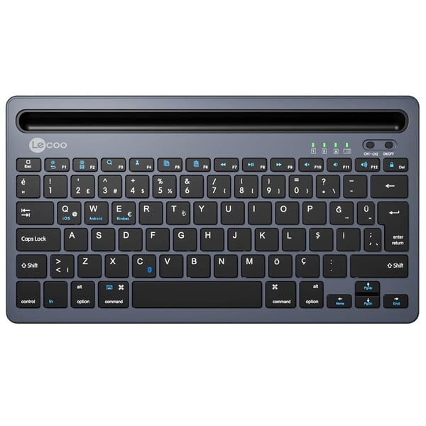 LECOO BK100 BLUETOOTH V3.0 ŞARJ EDİLEBİLİR TÜRKÇE Q KLAVYE GRİ