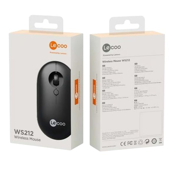 LENOVO LECOO WS212 1600DPI 4 TUŞLU KABLOSUZ SİYAH OPTİK MOUSE