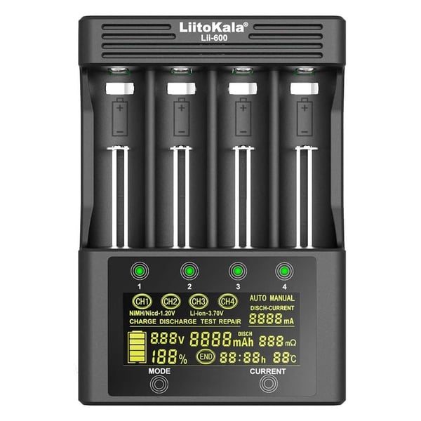 LIITOKALA LII-600 UNİVERSAL AA/AAA/18650/14500/123A AKILLI DÖRTLÜ PİL ŞARJ CİHAZI ALETİ