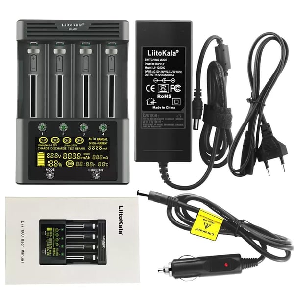 LIITOKALA LII-600 UNİVERSAL AA/AAA/18650/14500/123A AKILLI DÖRTLÜ PİL ŞARJ CİHAZI ALETİ