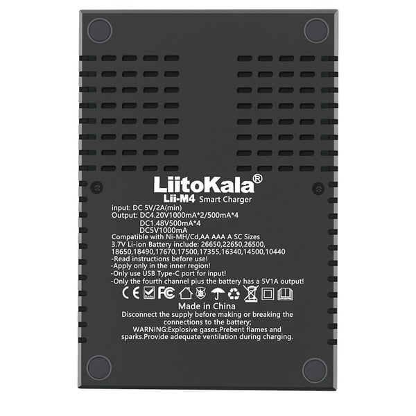 LIITOKALA LII-M4 UNİVERSAL AA/AAA/18650/14500/123A AKILLI DÖRTLÜ PİL ŞARJ CİHAZI ALETİ