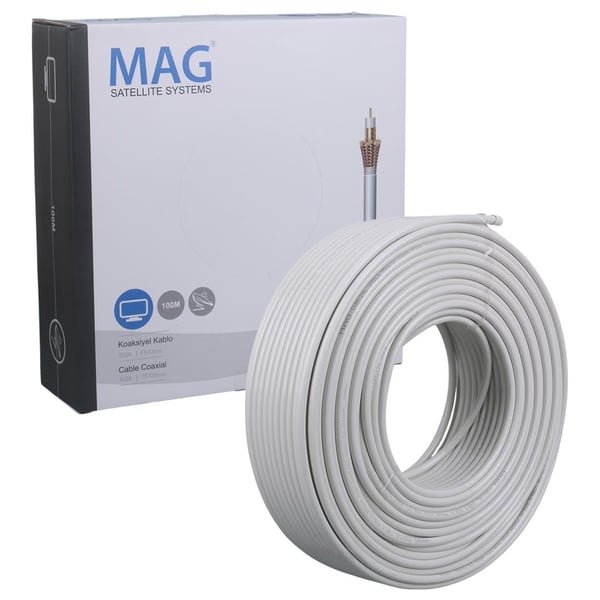 Mag RG6-U4 Plus Trishield Anten Kablosu 100 Metre Fiyatı - Merter Elektronik