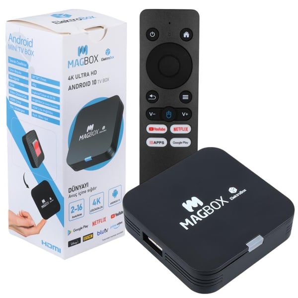 Magbox Electrobox 2 GB Ram H313 İşlemci 16 GB HDD 4K Ultra HD Android Box (Android 10) Fiyatı - Merter Elektronik