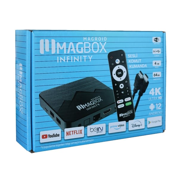 Magbox Magroid Infinity 64 GB HDd 4 GB Ram Bluetooth 5G Android TV Box Fiyatı - Merter Elektronik