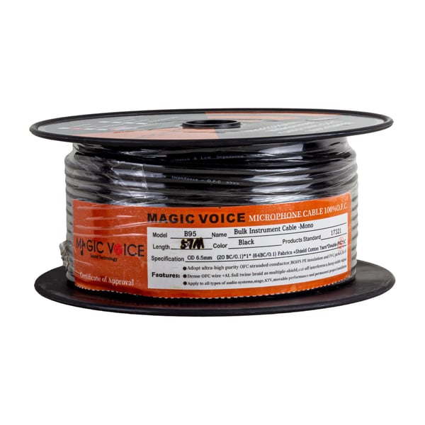 MAGICVOICE MİKROFON KABLOSU MONO 1.KALİTE 57 METRE SİYAH