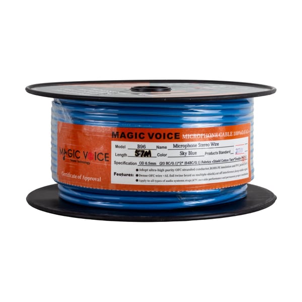 MAGICVOICE MİKROFON KABLOSU STEREO 1.KALİTE 57 METRE MAVİ