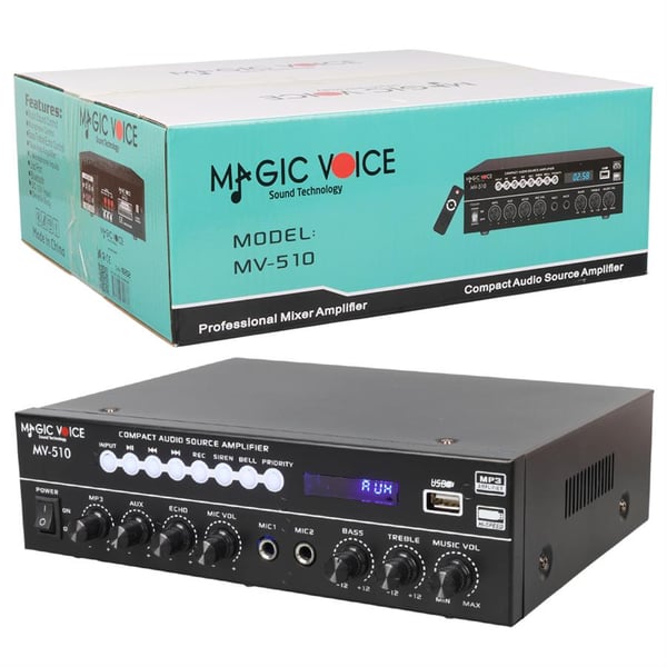 Magicvoice MV-510 50 Watt Usb-Sd-Bluetooth Girişli Hat Trafolu Anfi Fiyatı - Merter Elektronik
