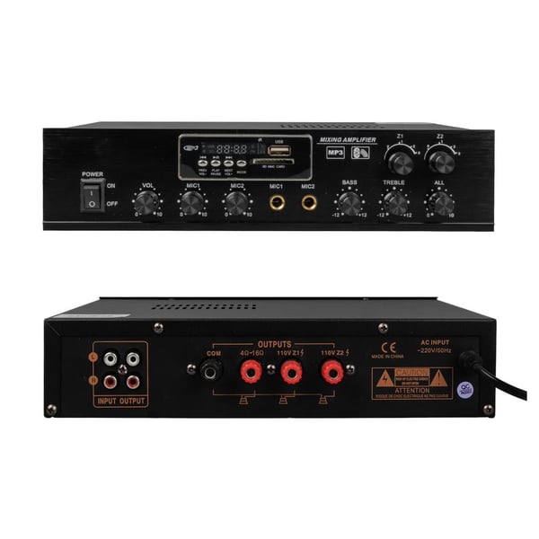 MASTERTECH MT-802 2 BÖLGELİ 2 MİKROFON GİRİŞLİ 80 WATT TRAFOLU ANFİ