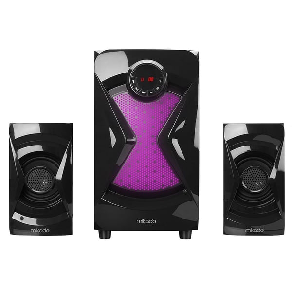Mikado MD-370BT 38W Siyah BT/AUX/USB/FM/LED Işıklı Multimedia Speaker 2+1 Ses Sistemi Fiyatı - Merter Elektronik