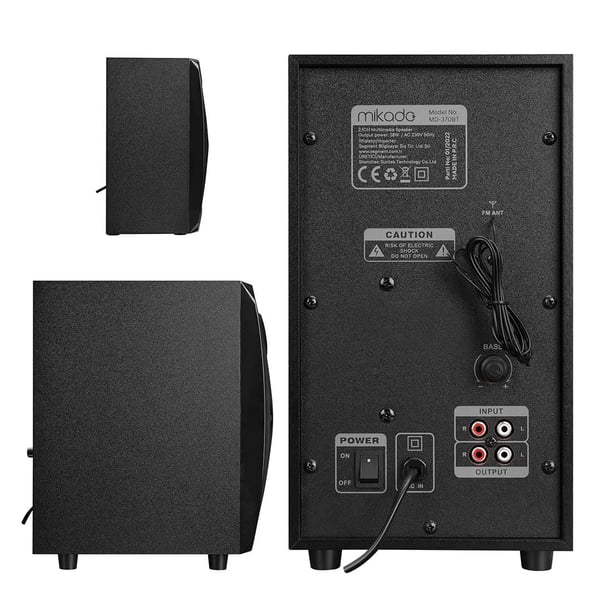 Mikado MD-370BT 38W Siyah BT/AUX/USB/FM/LED Işıklı Multimedia Speaker 2+1 Ses Sistemi Fiyatı - Merter Elektronik