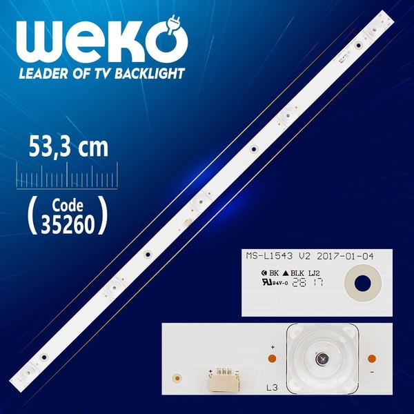 MS-L1543 V2 - A3 188-192LM 6.4-6.6V 1M WR - 53.3 CM 5 LEDLİ - (WK-913)
