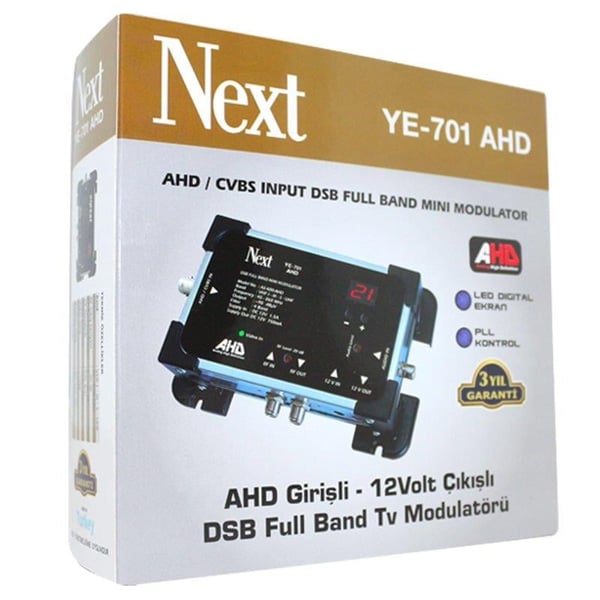 NEXT YE-701 AHD GİRİŞLİ 12V ÇIKIŞLI DSB FULL BAND TV AHD MODÜLATÖR