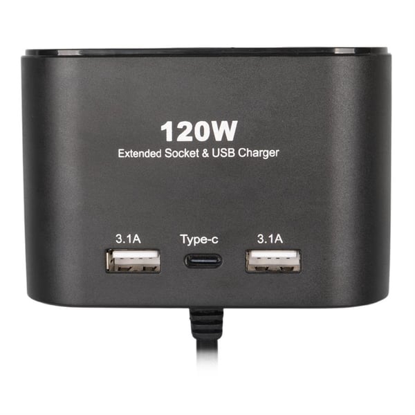 Olesson 1653 12-24V 3Lü Çift Usb + Type-C 100W 70Cm Kablolu Araç Çakmak Çoklayıcı Fiyatı - Merter Elektronik