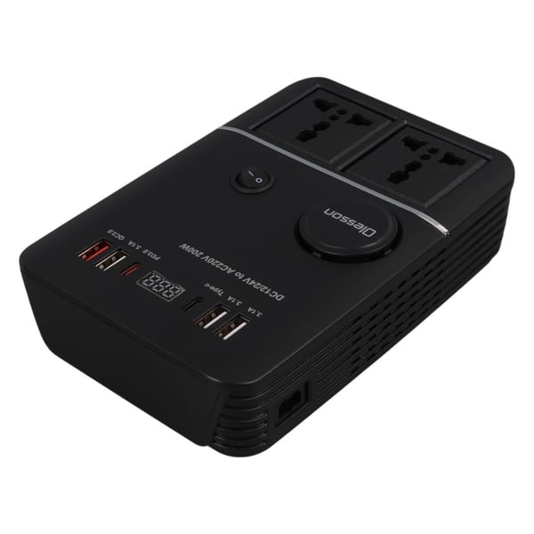 Olesson 1661 12-24V Pd+Type-C+ 3 Usbli 200W Araç Power Inverter Fiyatı - Merter Elektronik