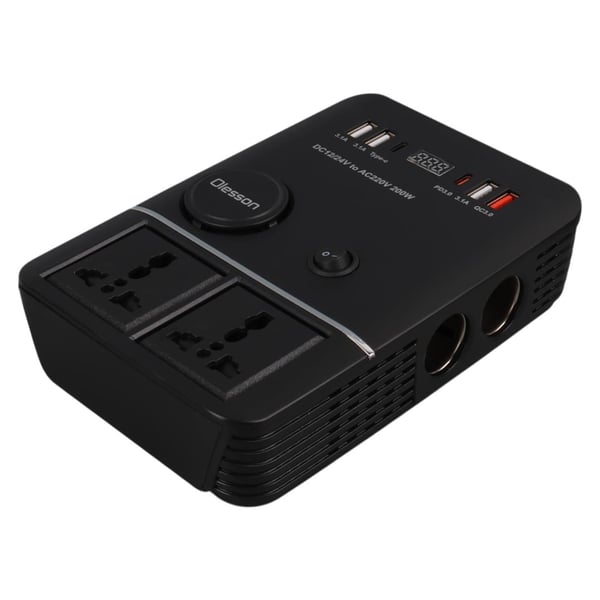 Olesson 1661 12-24V Pd+Type-C+ 3 Usbli 200W Araç Power Inverter Fiyatı - Merter Elektronik