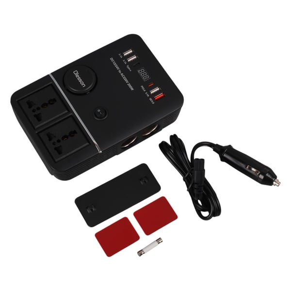 Olesson 1661 12-24V Pd+Type-C+ 3 Usbli 200W Araç Power Inverter Fiyatı - Merter Elektronik