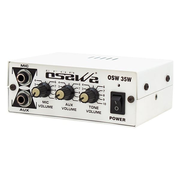OSAWA OSW-35 AUX VE MİKROFON GİRİŞLİ 12 VOLT 35 WATT PAZARCI ANFİSİ