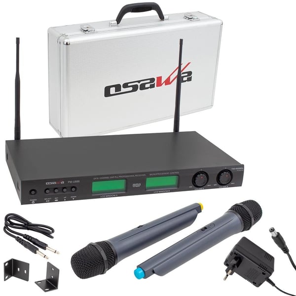 OSAWA PM-U888 2X16 KANAL UHF KABLOSUZ 2 EL MİKROFON SİSTEMİ