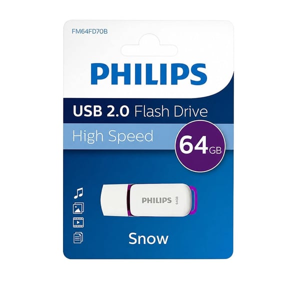PHILIPS FM64FD70B/00 64 GB MOR/BEYAZ SNOW USB 2.0 FLASH BELLEK Fiyatı - Merter Elektronik