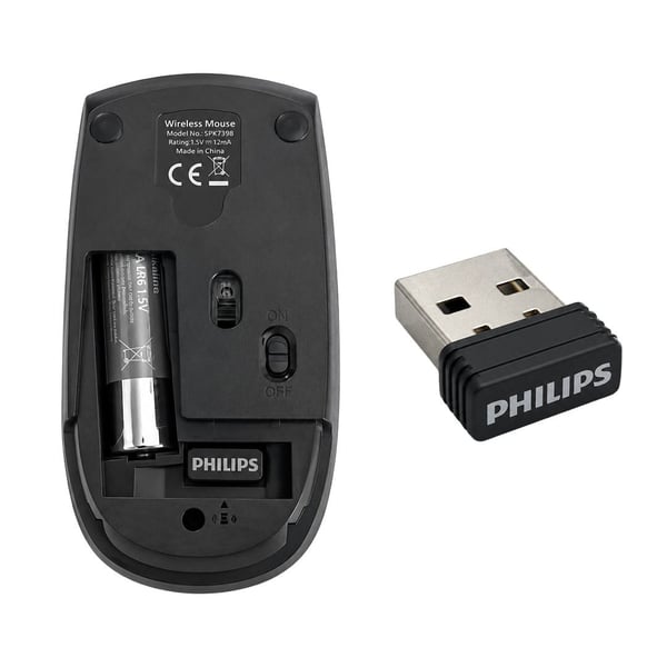 PHILIPS SPK7398B/38 1600 DPI SESSİZ TIKLAMA SİYAH KABLOSUZ OFİS MOUSE