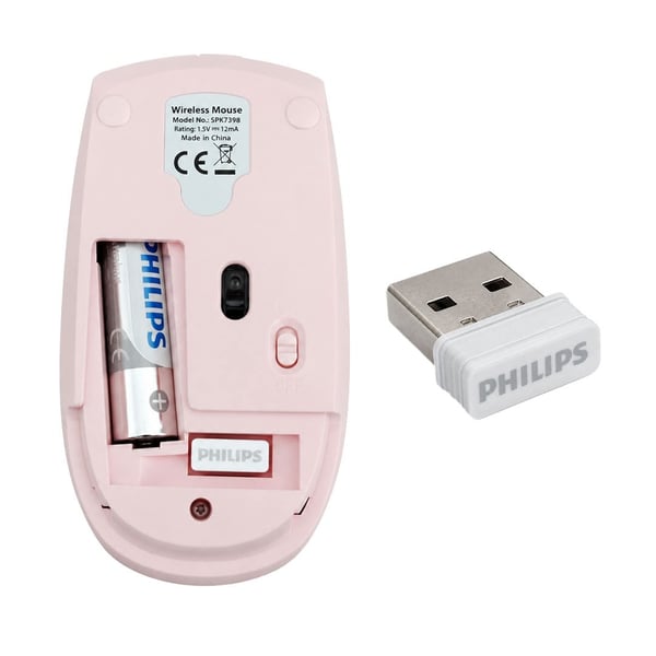 PHILIPS SPK7398P 1600 DPI SESSİZ TIKLAMA PEMBE KABLOSUZ OFİS MOUSE