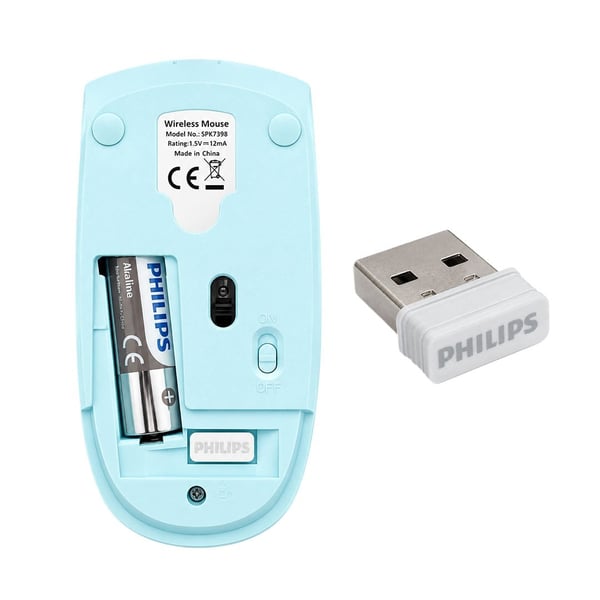 PHILIPS SPK7398WJ/38 1600 DPI SESSİZ TIKLAMA MAVİ KABLOSUZ OFİS MOUSE