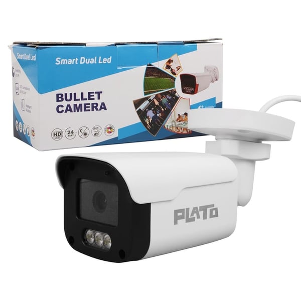 PLATO PL-37707 AHD BULLET GÜVENLİK KAMERA 2MP, 4 WARM LED, SESLİ, 3.6MM, RENKLİ GECE GÖRÜŞ(MİKROFONLU)
