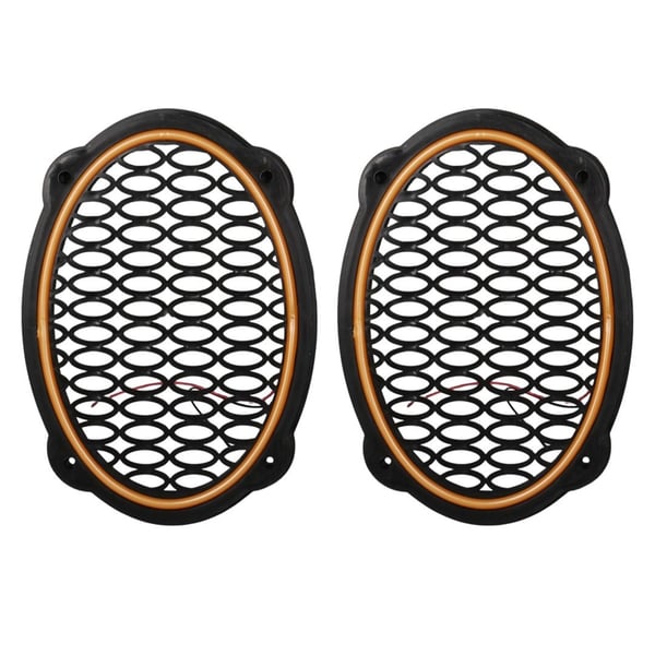 POKE PK-5052 TURUNCU OVAL LEDLİ HOPARLÖR KAPAK (2'Lİ PAKET)